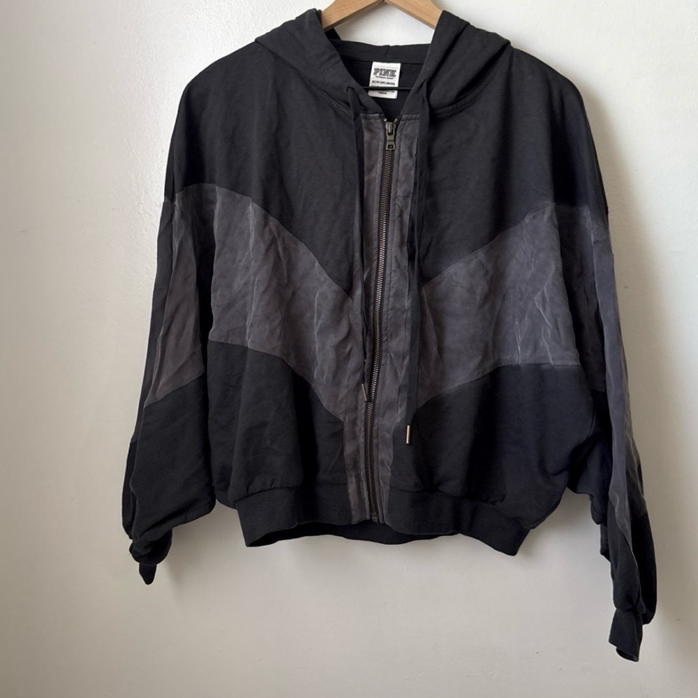 PINK victoria’s secret black & gray full zip hoodie